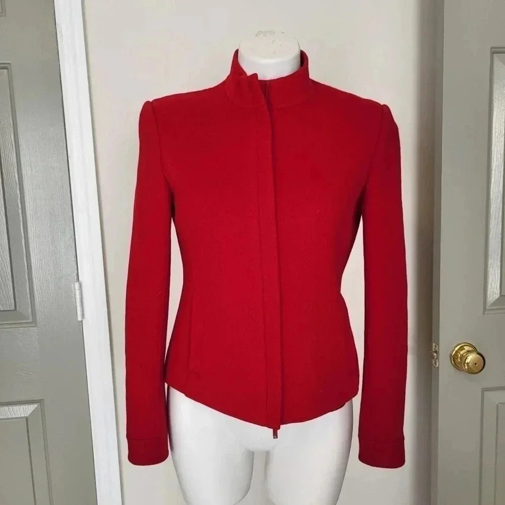 Carlisle Wool/Angora Blend Full Double Zipper Red Jacket/ Blazer(2)
